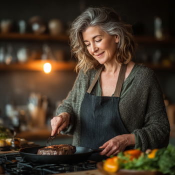 Senior čtoucí o zdravé výživě